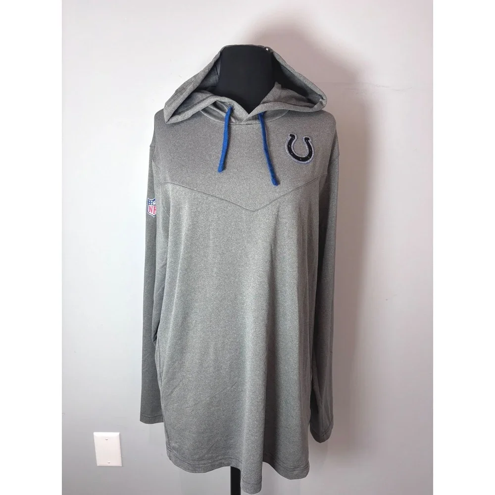 Nike Indianapolis Colts NFL Dri-FIT Gray Hoodie‎ Sweatshirt Men's Medium